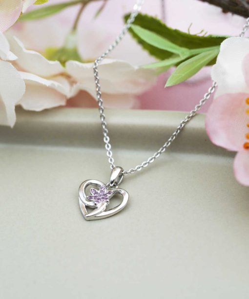 Alternative view of Smykke i sølv med zirkonia hjerte