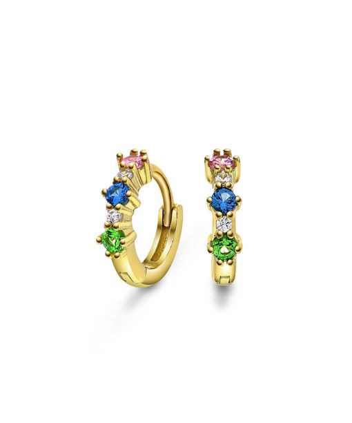 Øreringer i sølv med zirkoina multi farg