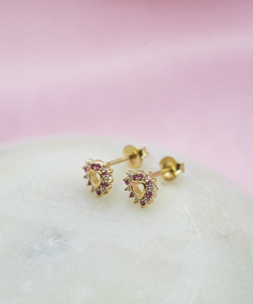 Alternative view of Øredobber i sølv med zirkonia hjerte