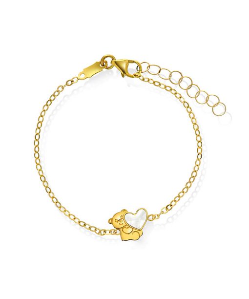 Armbånd i gull med perlemor bams