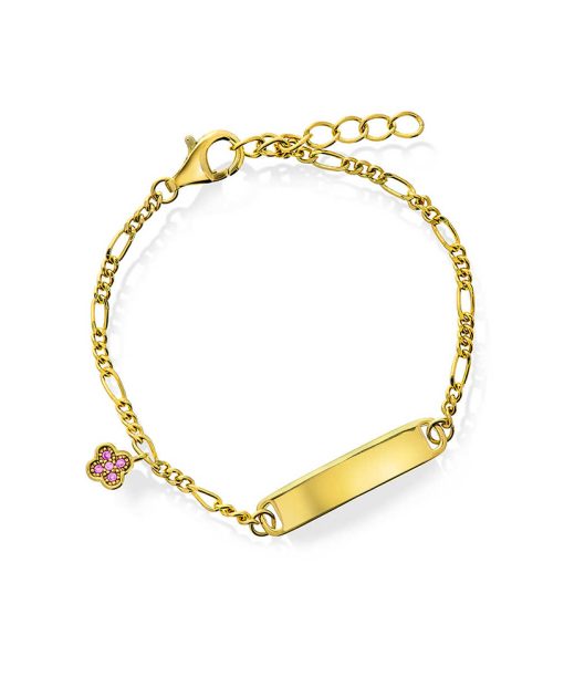 Armbånd i sølv med zirkonia kløver