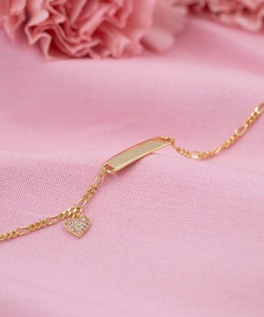 Alternative view of Prins & Prinsesse - Armbånd i sølv med zirkonia hjerte