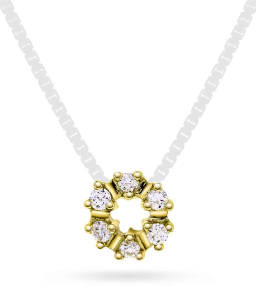 Anheng i gull med diamant 0,12 ct TWSI