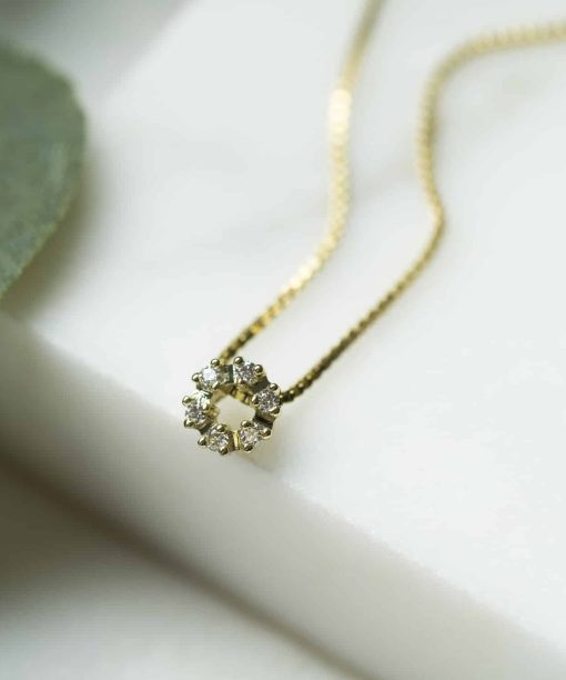 Alternative view of Anheng i gull med diamant 0,12 ct TWSI