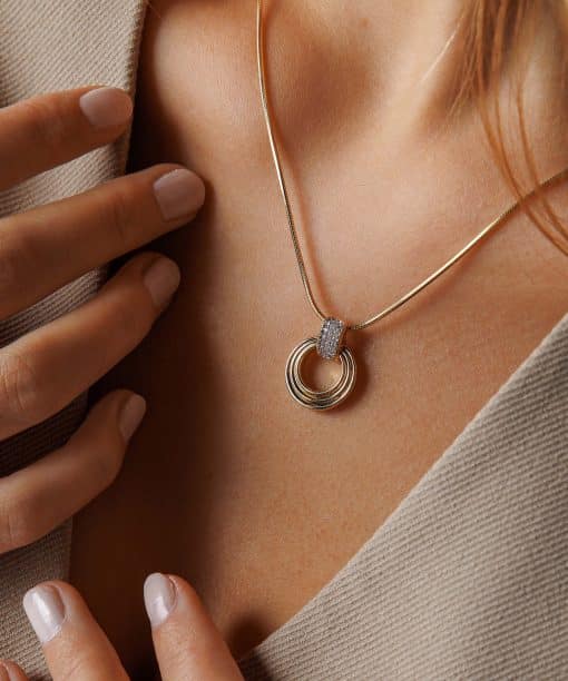 Alternative view of Anheng i gull med diamanter 0,14 ct WSI