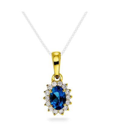 Anheng i gull med diamant 0.14 ct WSI