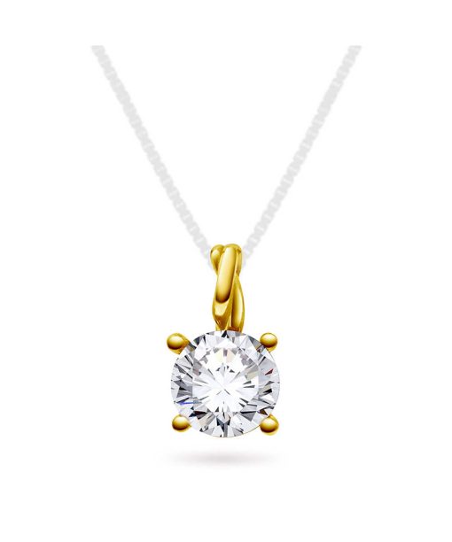 Anheng i gull med bergkrystall