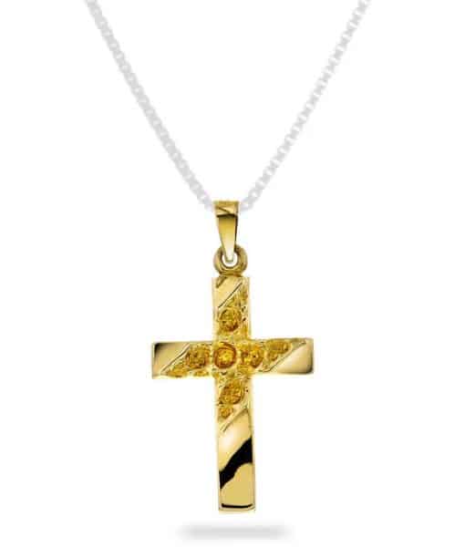 Korssmykke i gult gull 26,5mm