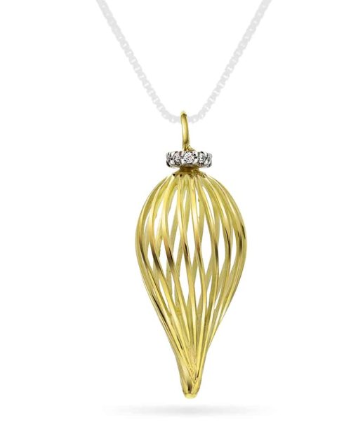 Anheng i gull med diamant 0,10 ct WSI