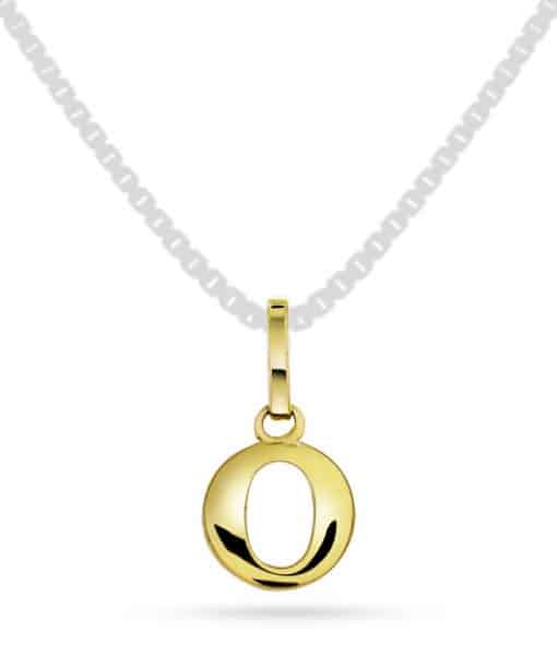 Bokstavsmykke i gult gull, O-anheng