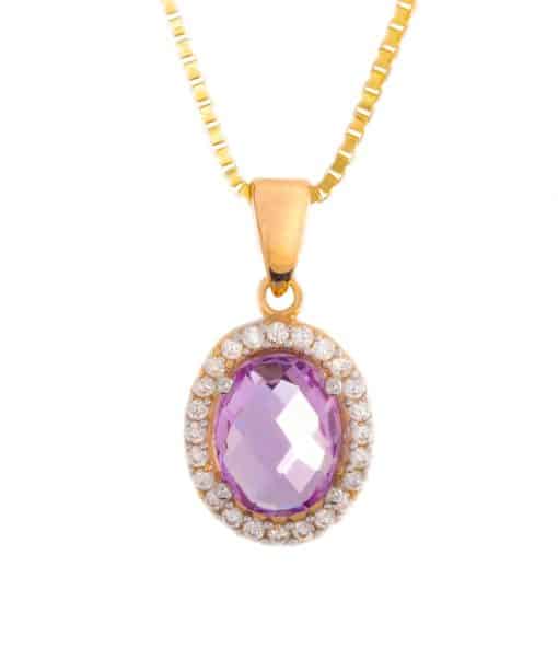 Anheng Rosett CZ ametyst 585