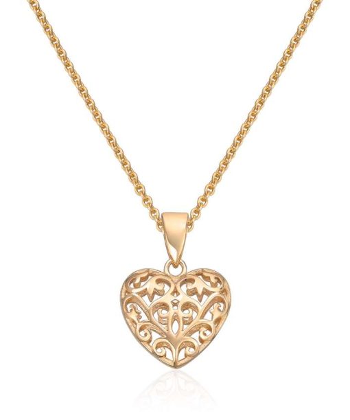 Anheng hjerte i gult gull