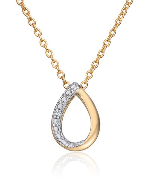 Anheng i 14K gult gull med 0,003ct WSI diamanter