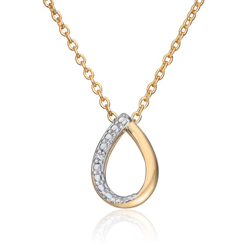 Anheng i 14K gult gull med 0,003ct WSI diamanter