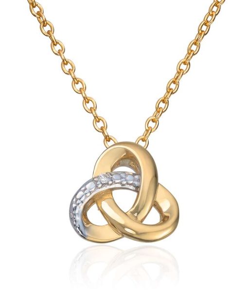 Anheng Knute i 14K gult gull med 0,003ct WSI diamanter