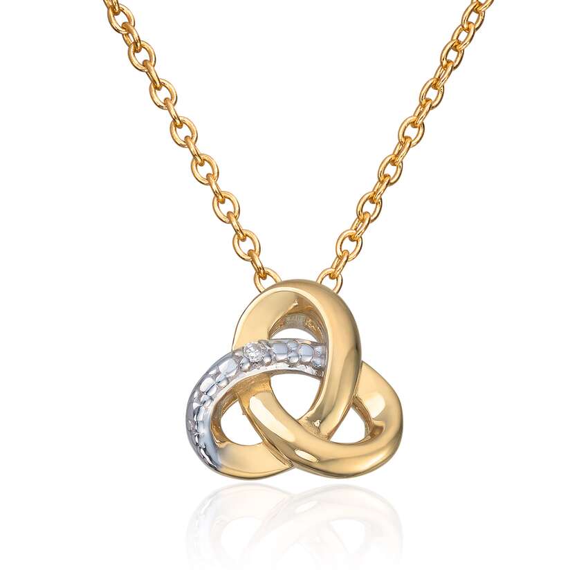 Anheng Knute i 14K gult gull med 0,003ct WSI diamanter