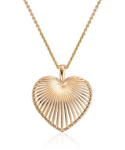 Anheng hjerte i 14K gult gull