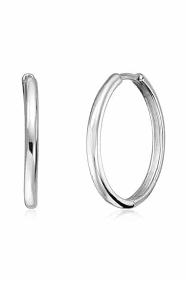 Øreringer i Rhodinert Sølv 2.5x22.9mm