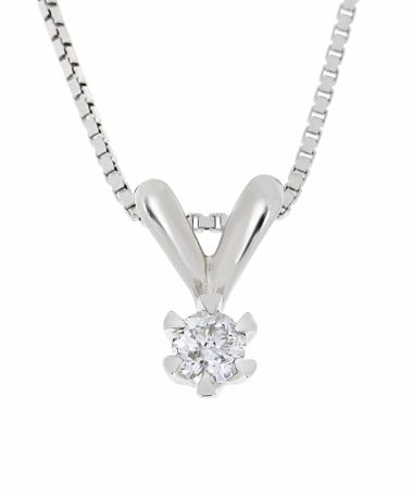 Victoria enstens diamantsmykke i hvitt gull 0.25ct. TW.SI