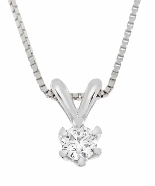 Victoria enstens diamantsmykke i hvitt gull 0.30ct. TW.SI
