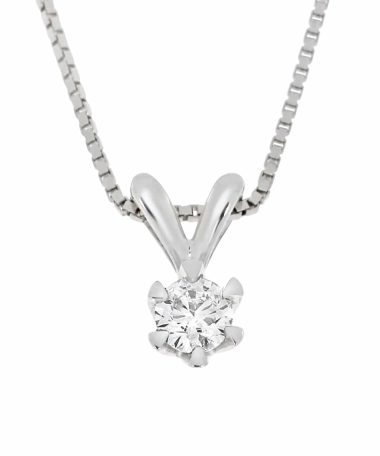 Victoria enstens diamantsmykke i hvitt gull 0.40ct. TW.SI