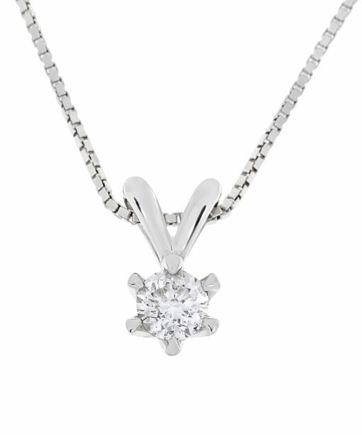 Victoria enstens diamantsmykke i hvitt gull 0.50ct. TW.SI