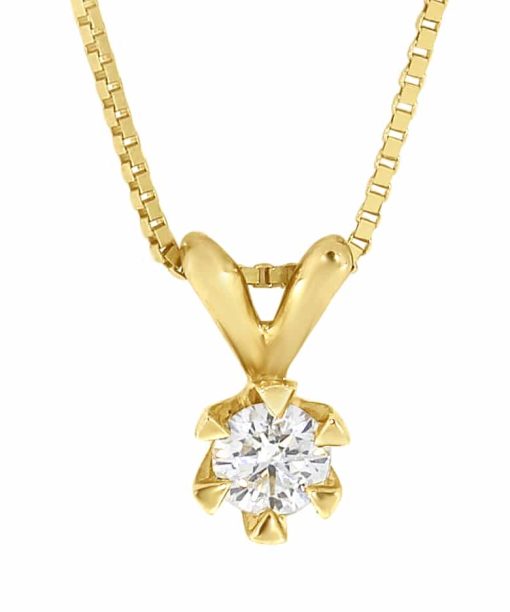 Victoria enstens diamantsmykke i gult gull 0.50ct. TW.SI