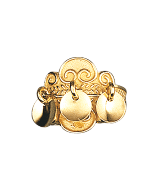 Bunadsring med lauv, forgylt