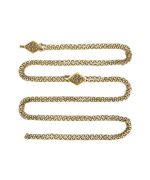 Kjede 88 cm med krok til Beltestakk, gamalforgylt