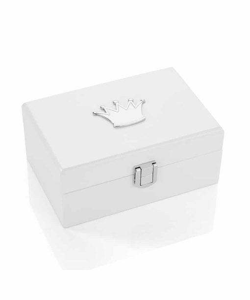 EIK Barn - Smykkeskrin i tre, med tinnkrone