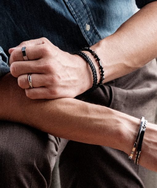 Alternative view of Arock Eddie Armbånd i Stål med Edelstener Svart - Gullforgylt,14K