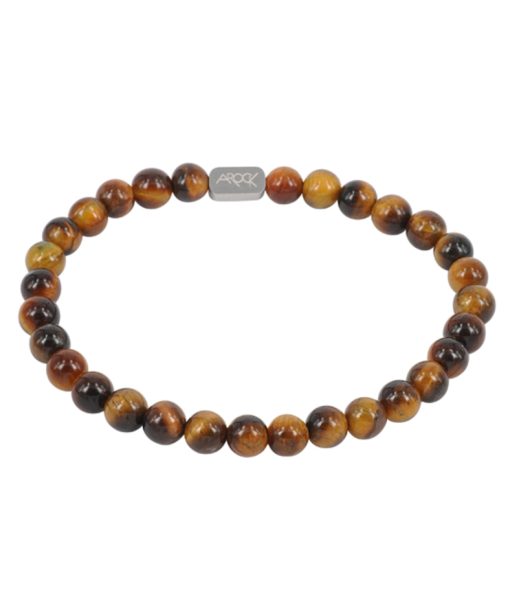 Arock Morris Stenarmbånd i Stål med Edelstener Svart/Brun 17-22cm