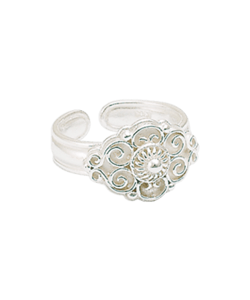 Bunadsring med krus, kvit