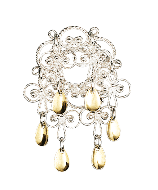 Sølje, kvit/forgylt