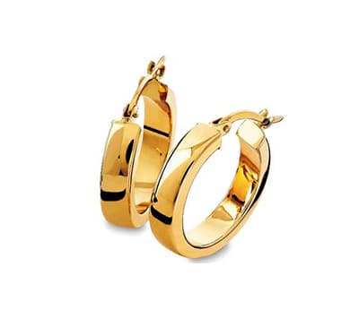 Klassiske øreringer i gull 4.4x20mm