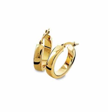 Klassiske øreringer i gull 4.3x15mm