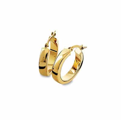 Klassiske øreringer i gull 4.3x15mm