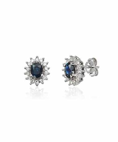 Ørepynt Rosett 0,28ct WSI Safir Hv 585