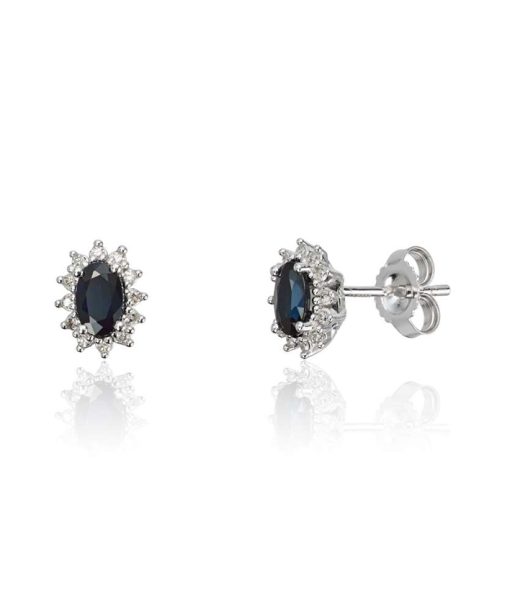 Ørepynt Rosett 0,067ct WSI Safir Hv 585