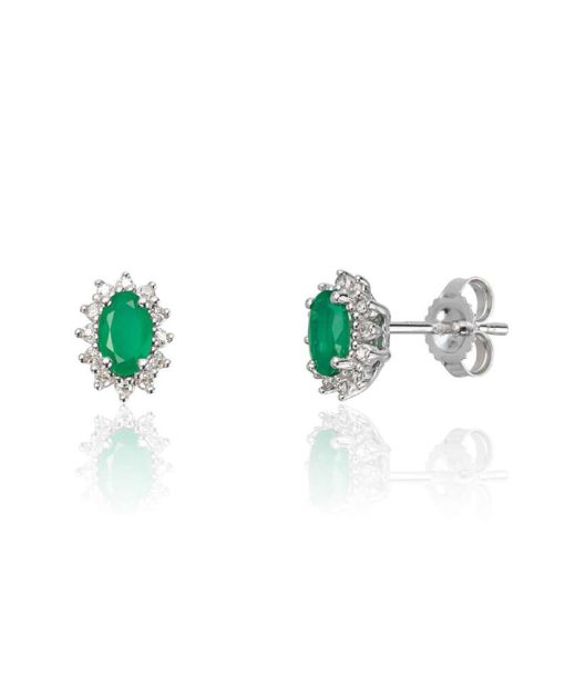 Ørepynt Rosett 0,067ct WSI Smaragd Hv 585