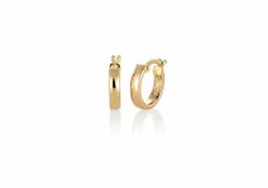 Klassiske øreringer i gull 3x13.3mm