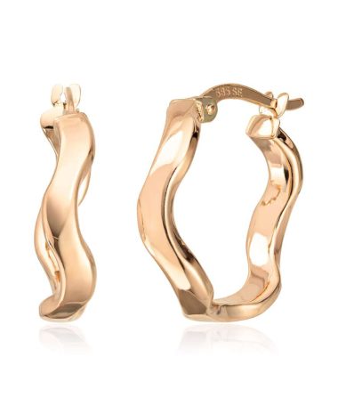 Øreringer bølge 14K
