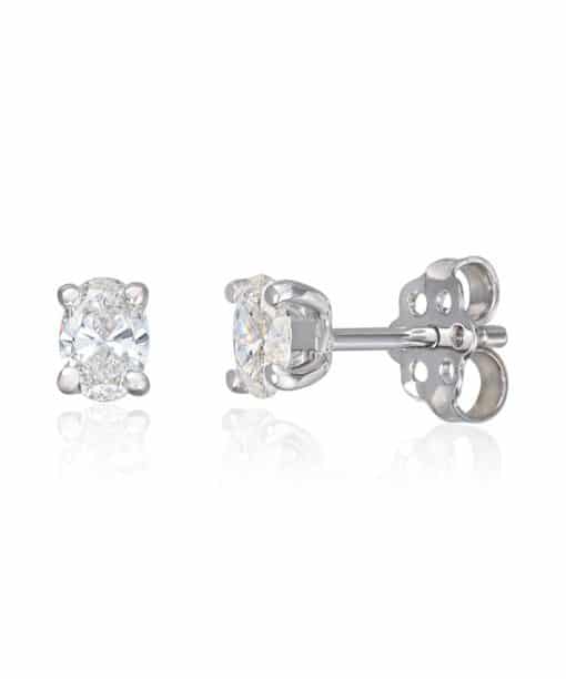 Ørepynt Olivia med oval diamant 0,60ct TWSI i 14K hvitt gull