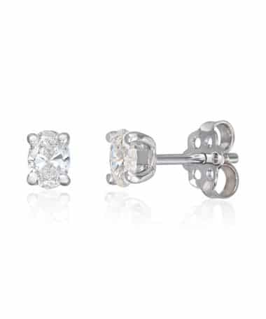 Ørepynt Olivia med oval diamant 1,00ct TWSI i 14K hvitt gull