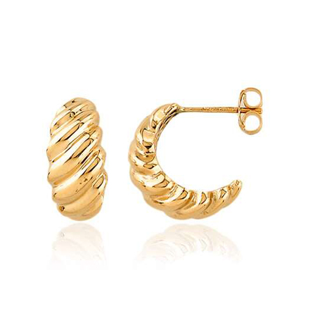 Chunky ørepynt i 14K gult gull