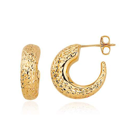 Chunky ørepynt i 14K gult gull