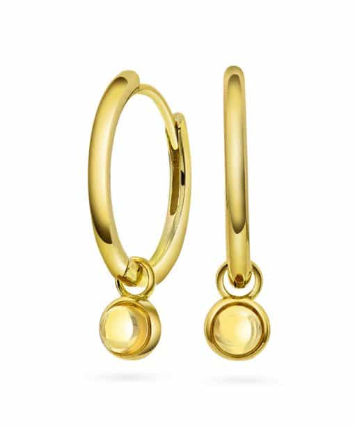 Sandra Lyng, Ørering i forgylt sølv med citrin GLEDE (24 mm)