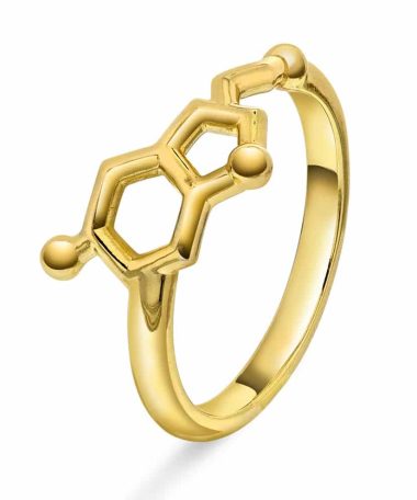 Seratonin glede ring i forgylt sølv