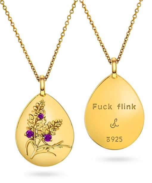Sandra Lyng, "Fuck flink" amulett med ametyst