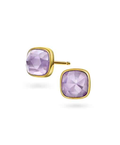 Sandra Lyng, Øredobber i forgylt sølv med ametyst RO